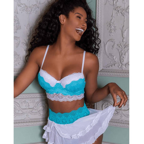 Women's Sexy Lingerie Pajamas-Dress Babydoll Thong Lace Bra Set